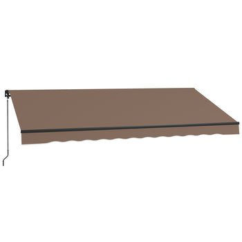 13' x 10' Retractable Awning, 280gsm UV Resistant Sunshade Shelter for Deck, Balcony, Yard, Coffee