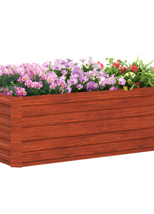 Galvanized Raised Garden Bed, Steel Outdoor Planters with Reinforced Rods, 71" x 36" x 23", Dark Brown