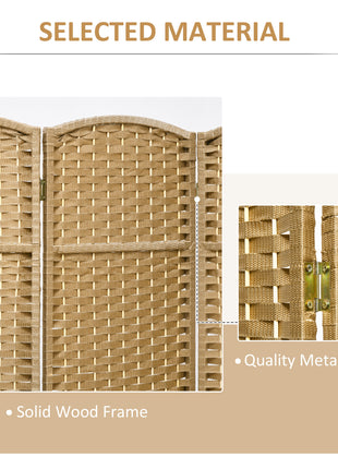 Folding Room Divider Screen 8 Panel 5.6 ' Tall Privacy Screen Freestanding Room Partition for Home Office, Nature Wood