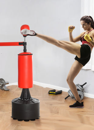 Boxing Bag, Freestanding Punching Bag with Speed Ball, Rotating Boxing Bar and Gloves, Weighted Base