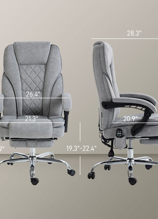 Massage Office Chair, Heated Reclining Computer Chair with Adjustable Height and Footrest
