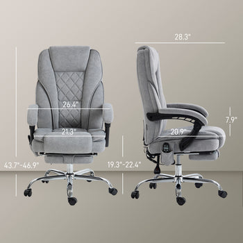 Massage Office Chair, Heated Reclining Computer Chair with Adjustable Height and Footrest