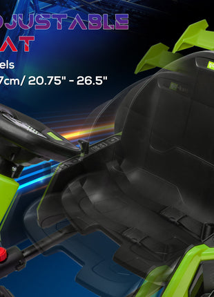24V 7.5 MPH Electric Go Kart with Adjustable Seat, Slow Start, Green