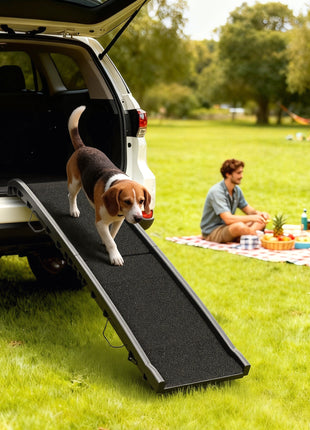 Folding Dog Ramp for Car, 61 Inches Portable Pet Ramp with Non Slip Frosted Surface, Raised Side Rails