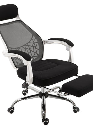 Ergonomic High Back Mesh Office Chair Swivel Reclining Computer Desk Chair with Retractable Footrest, Headrest, Padded Armrest