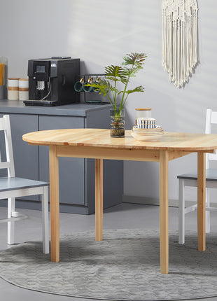 55" Wood Kitchen Table, Drop Leaf Tables for Small Spaces, Natural