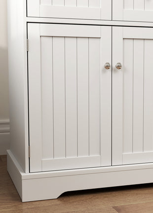 Cat Litter Box Enclosure with Drawers, Storage, Anti-tip Kit, 39" x 18" x 31.5", White