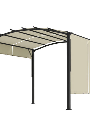 11' x 11' Outdoor Retractable Pergola Canopy for Backyard, Beige