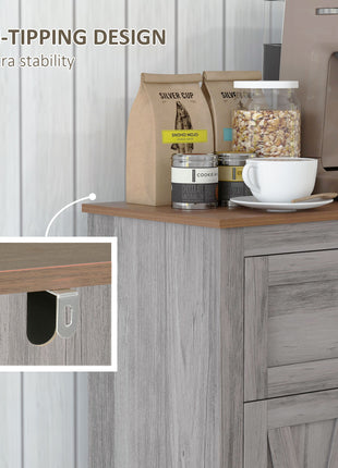 Farmhouse Sideboard Storage Cabinet with Doors and Drawer for Kitchen, Living room, 23.5"x11.75"x34.5", Light Gray