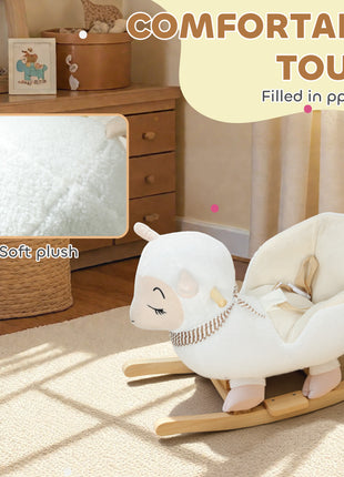 Baby Rocking Horse, Sheep Rocking Horse with Lullaby Song for Toddlers 18–36 Months, White
