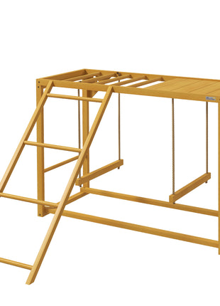 Wooden Chicken Activity Play w/ Swing Set, Chicken Coop Toy, Natural
