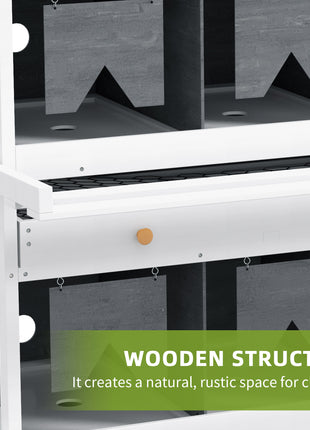 Chicken Nesting Box, 8 Compartment Wood Laying Boxes for Chicken Coop with Egg Collection Trays Perches for 16-32 Hens