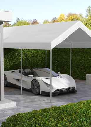 20' x 10' Carport Replacement Canopy for Model 84C-207WT or 84C-386V00WT with Ball Bungee Cords, White (Only Cover)