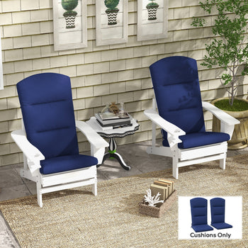 Outdoor Chair Cushions for Adirondack Chair, Replacement Cushions with Ties, Seat & Back Cushion, Blue