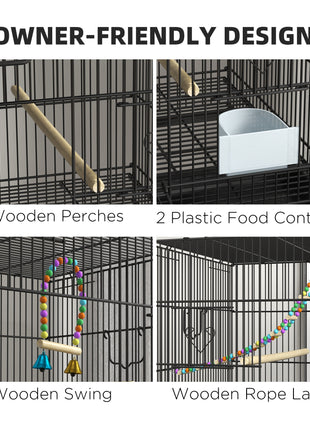 Double Stackable Bird Cage on Wheels w/ Stand, for Canaries