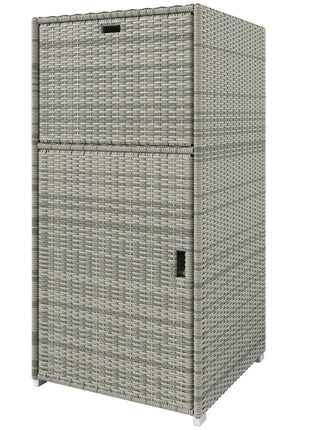 Outdoor Towel Rack for Pool w/ Drawer & Cabinet, Gray