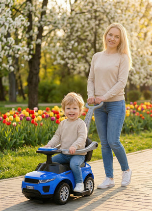3 In 1 Push Cars for Toddlers Kid Ride on Push Car Stroller Sliding Car with Horn Music Function, Blue