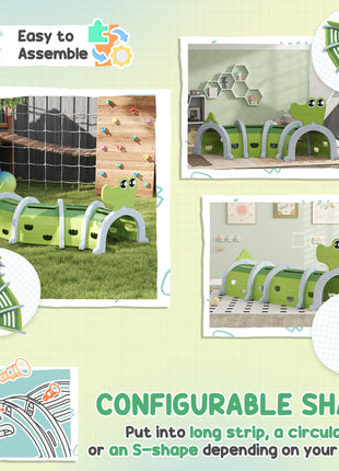 Crocodile Design Kids Play Tunnel for Kids to Crawl Through, 76" Long