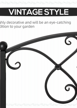 Garden Bridge 3.3FT, Decorative Classic Backyard Pond Bridge with Safety Railings Black