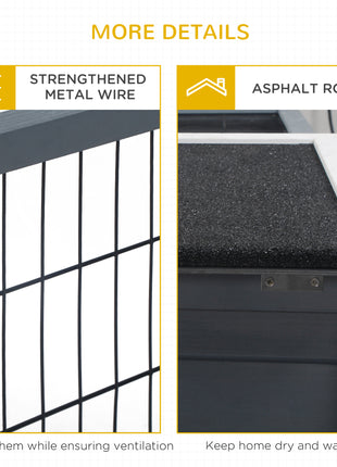 Rabbit Hutch, Waterproof Rabbit House for Small Animals, Gray