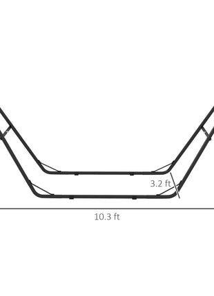 Hammock Stand, Portable Adjustable Steel Frame Hammock Stand, Weather Resistant, 10.3', 550 lbs. Capacity, Black