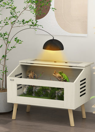 30 Gallon Reptile Tank, Top Opening Reptile Enclosure with Glass Windows for Snakes, Lizards Horned Frogs & Chameleons