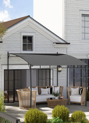 10' x 10' Outdoor Pergola Gazebo, Garden Sun Shade Shelter with Metal Frame for Porch, Patio, Deck, Backyard, Gray