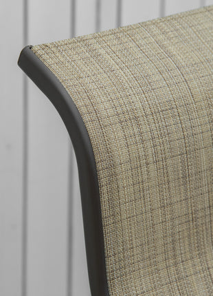 Gliding Lounger Chair, Single Rocker with Lightweight Metal & Mesh Construction, Tan