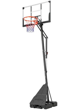 Portable Basketball Hoop Outdoor, 8-10ft Adjustable Basketball Goal, 47 Inch Shatterproof Backboard, Action Grip
