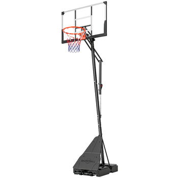 Portable Basketball Hoop Outdoor, 8-10ft Adjustable Basketball Goal, 47 Inch Shatterproof Backboard, Action Grip