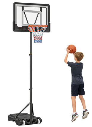 Portable Basketball Hoop System Stand with 33in Backboard, Height Adjustable 5FT-7FT Basketball Goal for Indoor Outdoor Use