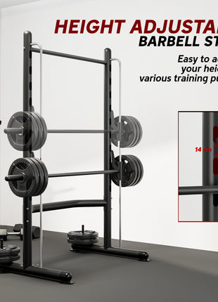 Squat Rack with Pull Up Bar and Barbell Bar Adjustable Bench Press Multi-Function Weight Lifting Half Rack Black