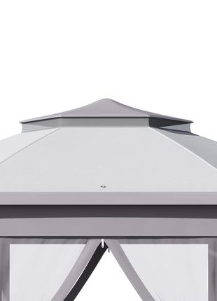 11' x 13' Pop Up Gazebo Canopy Tent with Zippered Mesh Sidewalls and Carrying Bag, Event Tent Shelter for Patio Garden Backyard, Gray