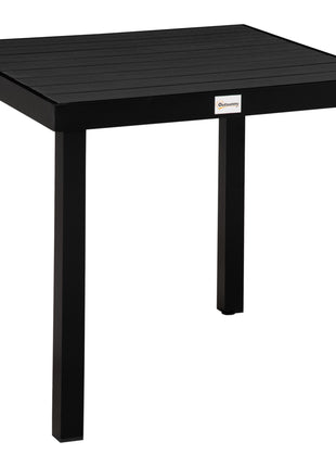 Patio Dining Table for 4, Rectangular Aluminum Outdoor Table for Garden Lawn Backyard, Black