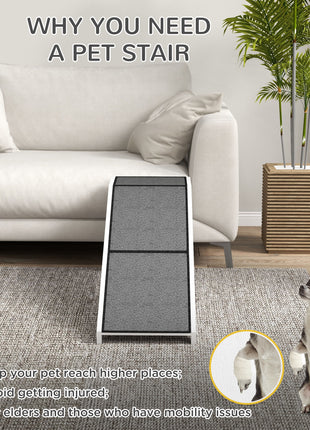60" Pet Ramp for Dogs & Cats with Non-Slip Carpet, White