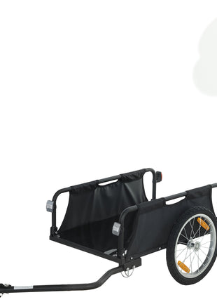 Bike Cargo Trailer, Bicycle Trailer Wagon Cart with Quick Release 16" Pneumatic Wheels, Aluminum Rims, Red Flag, Black