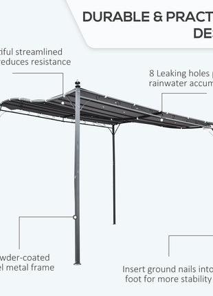 Durable 10x10 Steel Pergola, Wall-Mounted with Canopy for Patio Perfect for Homeowners, Gray
