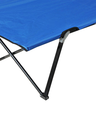2 Person Folding Camping Cot for Adults, 50" Extra Wide Outdoor Portable Sleeping Cot with Carry Bag, Elevated Camping Bed, Beach Hiking, Blue