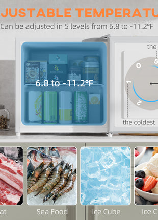 1.1 Cu.Ft Countertop Mini Freezer, Compact Upright Freezer with Removable Shelves, White