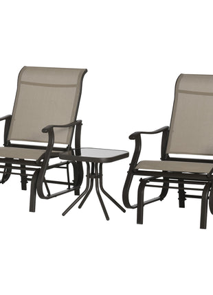 Outdoor Gliding Chairs Set Durable Compact for Patio, Bistro Tea Time, Perfect for Couples & Families, Gray