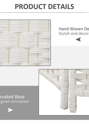 Room Divider, 3 Panel Folding Privacy Screen, 6FT Tall Portable Weave Partition Wall Divider for Bedroom, White