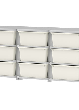 29.5" 3 Tier Kids Storage Unit Dresser Tower w/ 9 Drawers, Cream White
