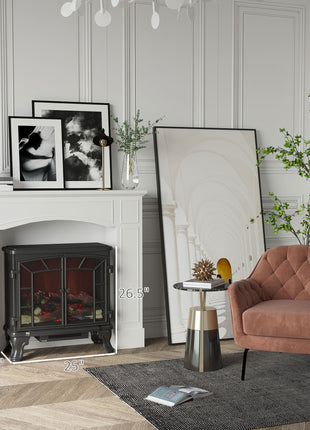 Modern Fireplace Mantel, Surround Mantels for Fireplace with Decorative Pattern Interior Width 29" White
