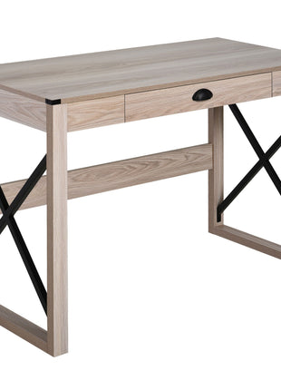 44 inch Home Office Computer Desk, Rustic Writing Desk, Farmhouse Workstation with Storage Drawer, X-Frame