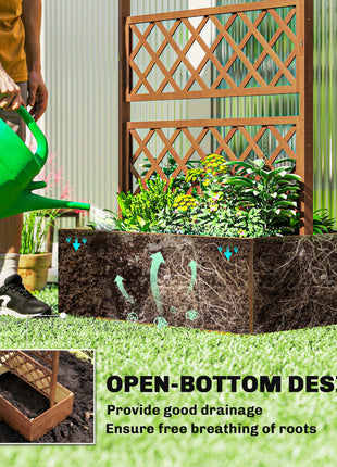 Wooden Trellis Planter Box, Raised Garden Bed to Grow Vegetables, Herbs and Flowers
