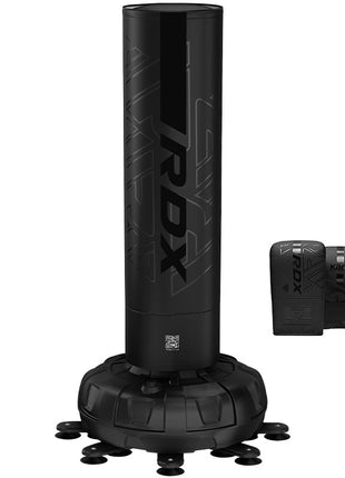 RDX F6 6ft Kara Black Free-Standing Punch Bag With Mitts Set