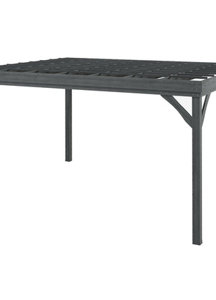 10' x 12' Outdoor Wooden Pergola, Grape Vine Gazebo with Concrete Anchors for Garden, Patio, Backyard, Deck, Gray
