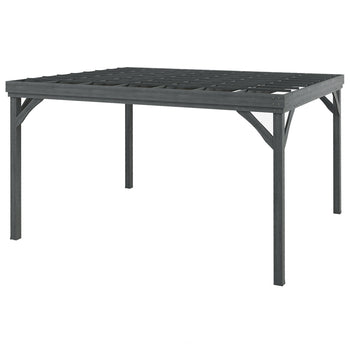 10' x 12' Outdoor Wooden Pergola, Grape Vine Gazebo with Concrete Anchors for Garden, Patio, Backyard, Deck, Gray