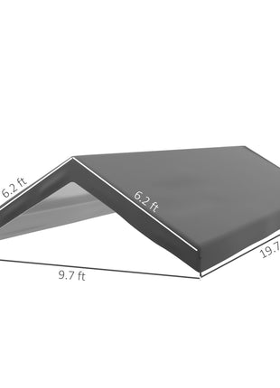 20' x 10' Carport Replacement Canopy for Model 84C-207WT or 84C-386V00WT with Ball Bungee Cords, Gray (Only Cover)