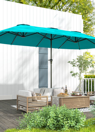 13 ft. Extra Large Patio Umbrella with Easy Crank Handle, Vents for Outdoor, Patio, UPF30+, Navy Blue
